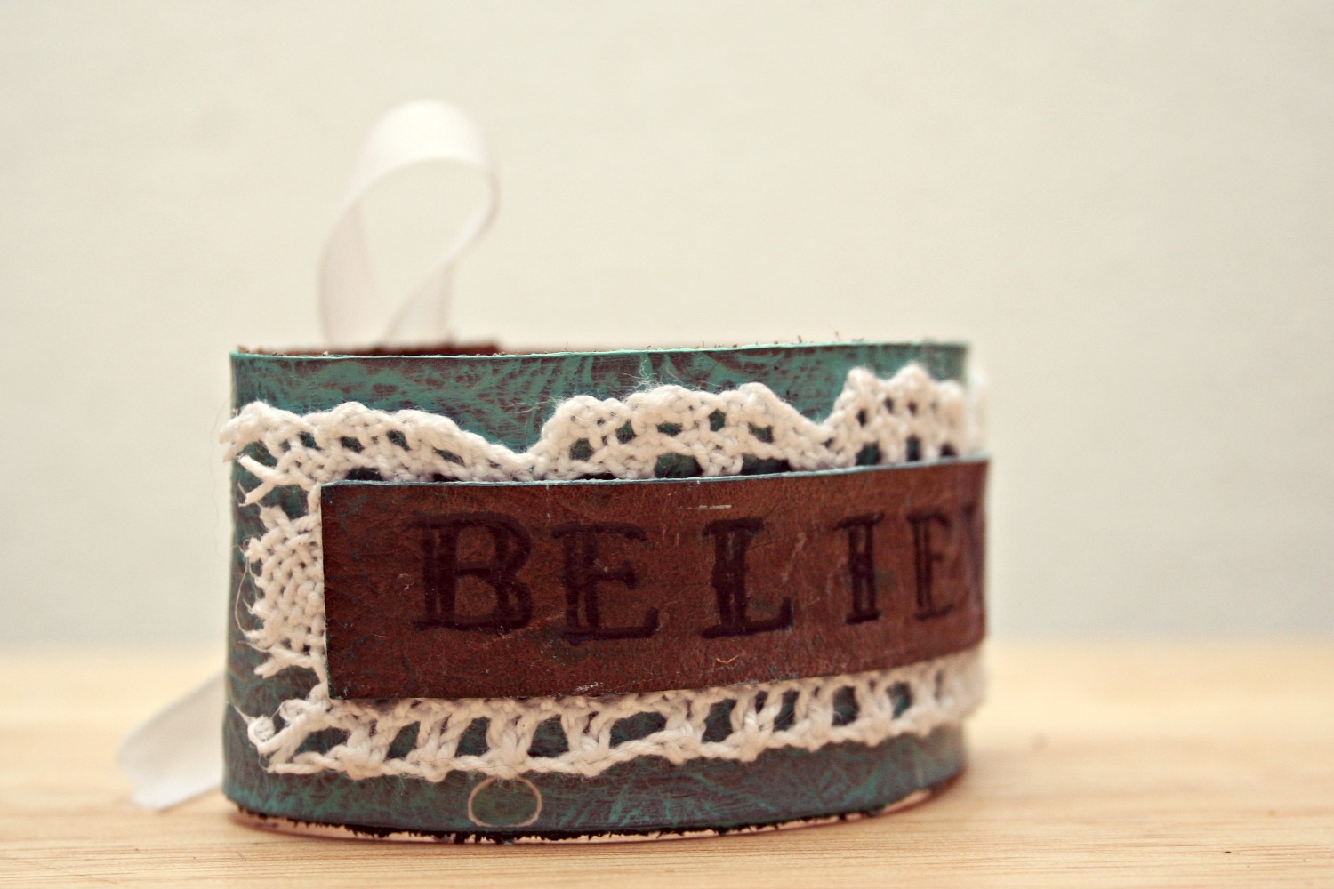 painted lace mantra cuff