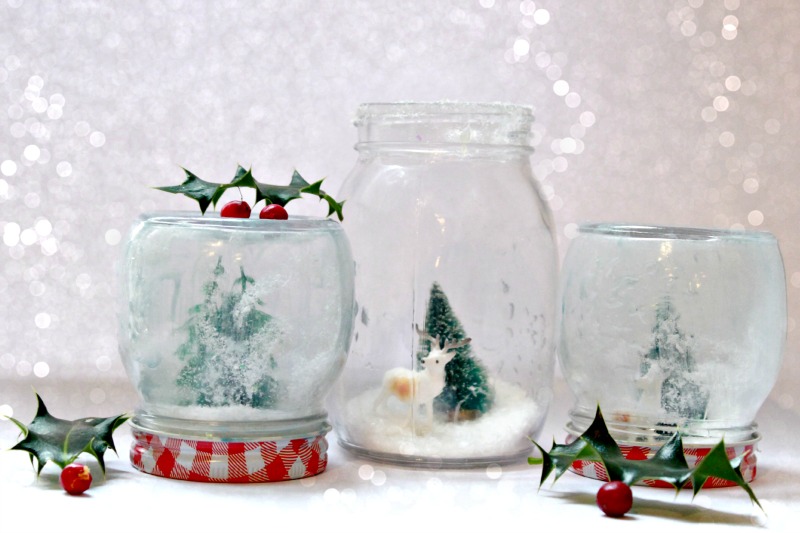 festive snow jars
