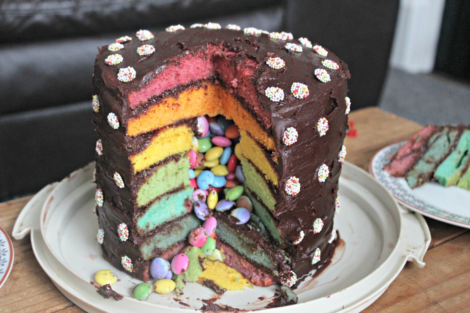 rainbow pinata cake