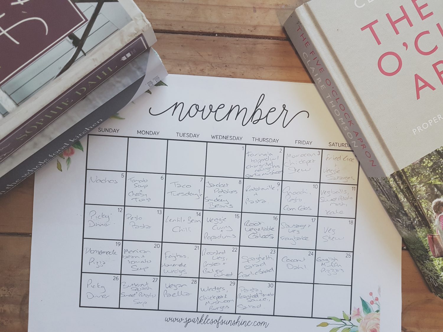 A family meal plan for November