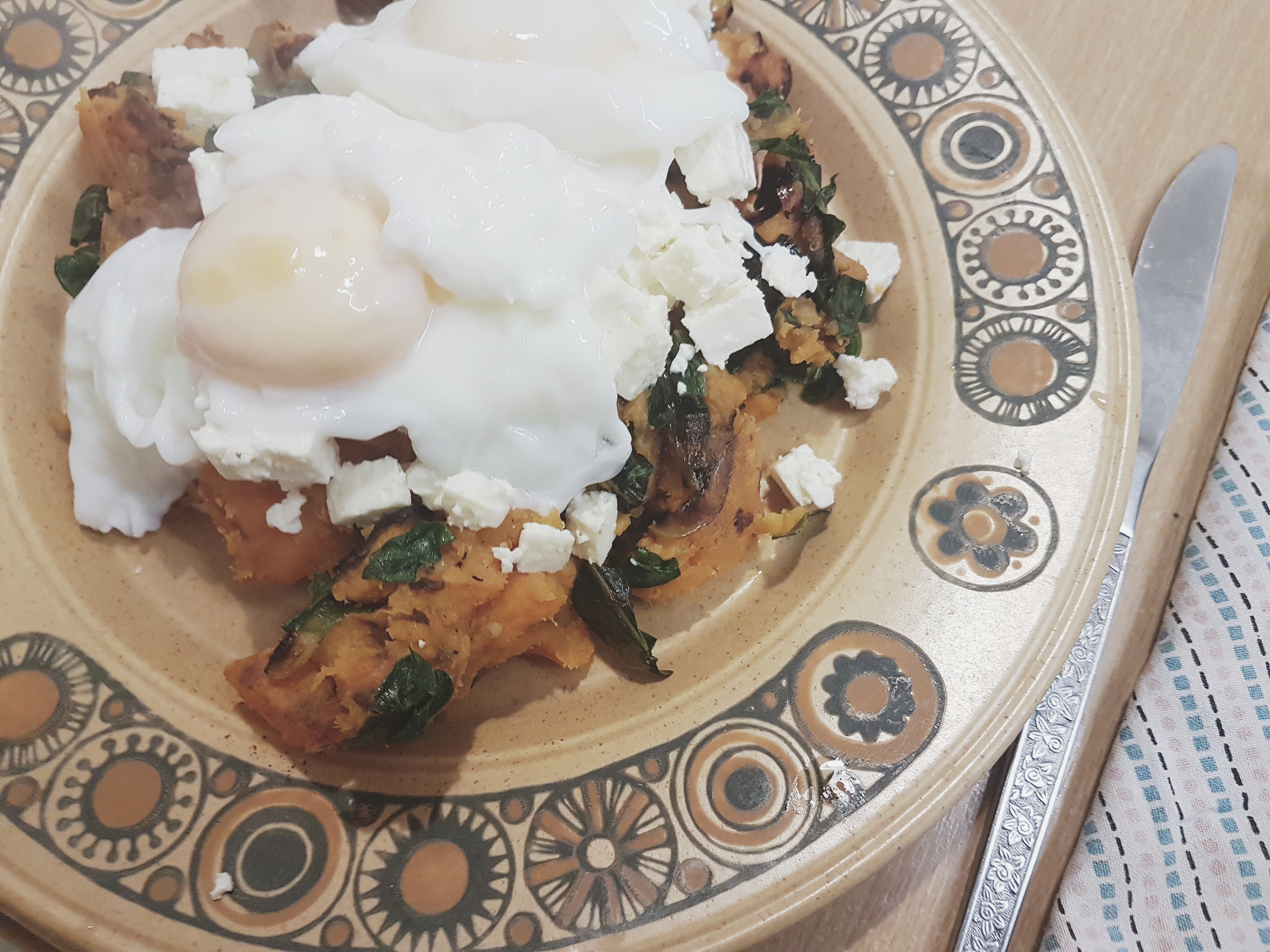 Recipe || Sweet Potato and Spinach Hash with Poached Eggs