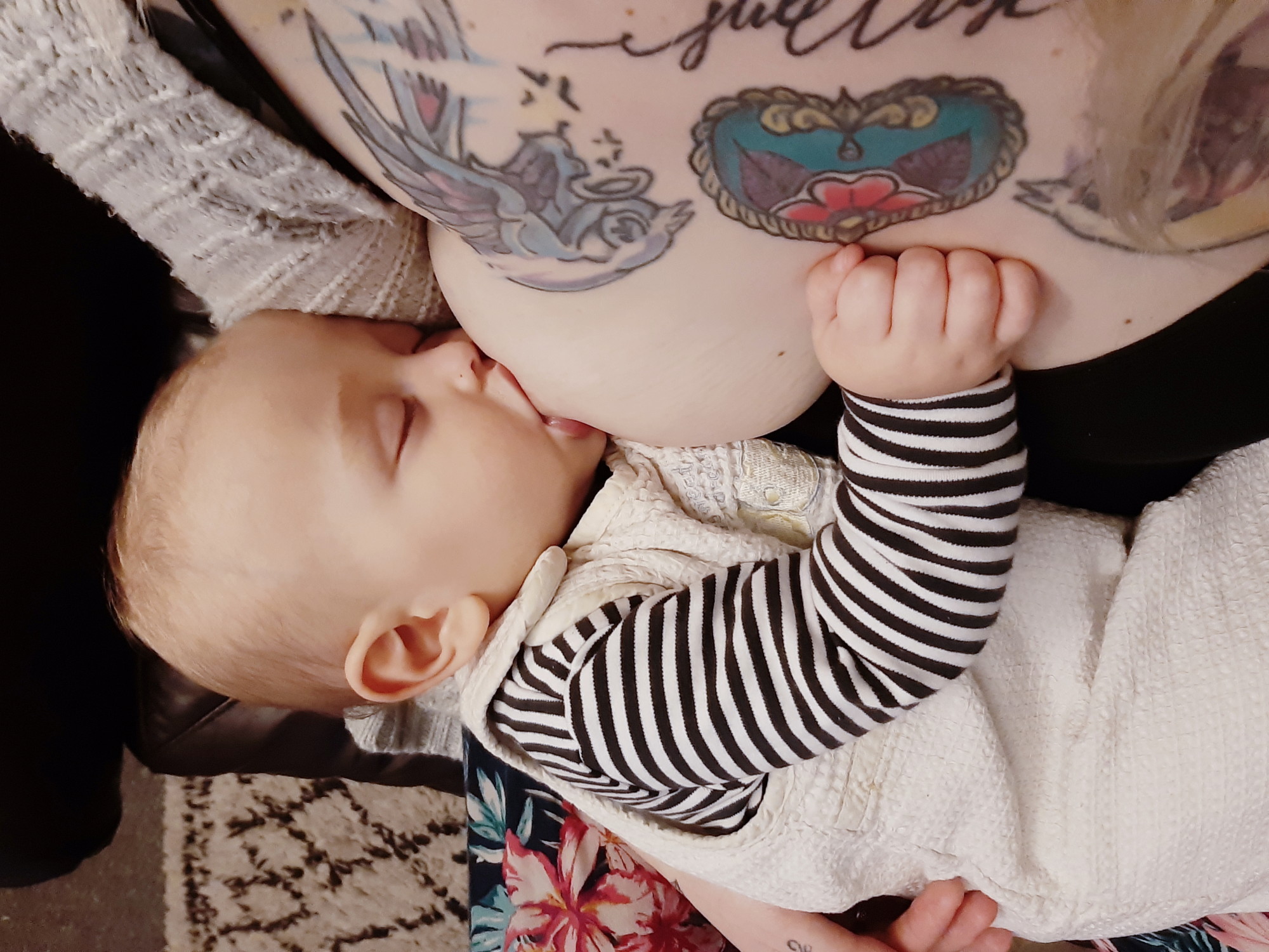 sleeping breastfeeding baby