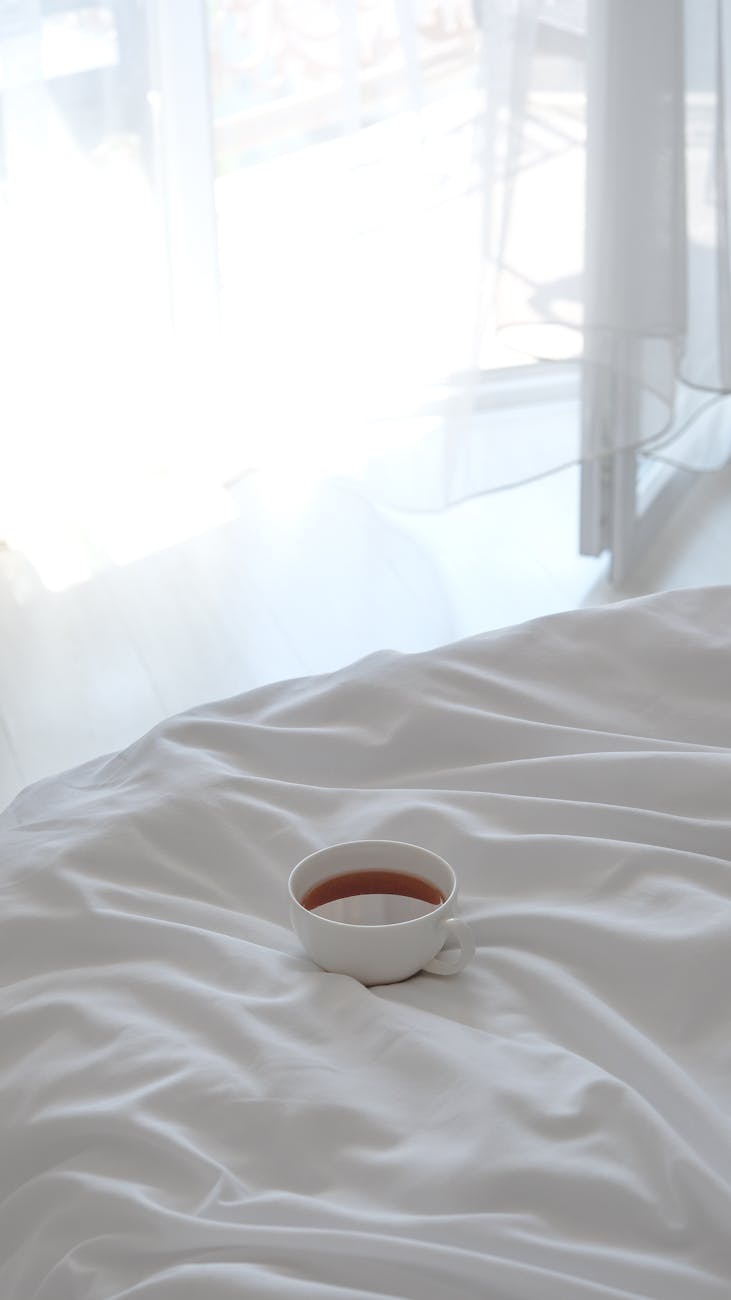 serene morning tea on a cozy bed in istanbul