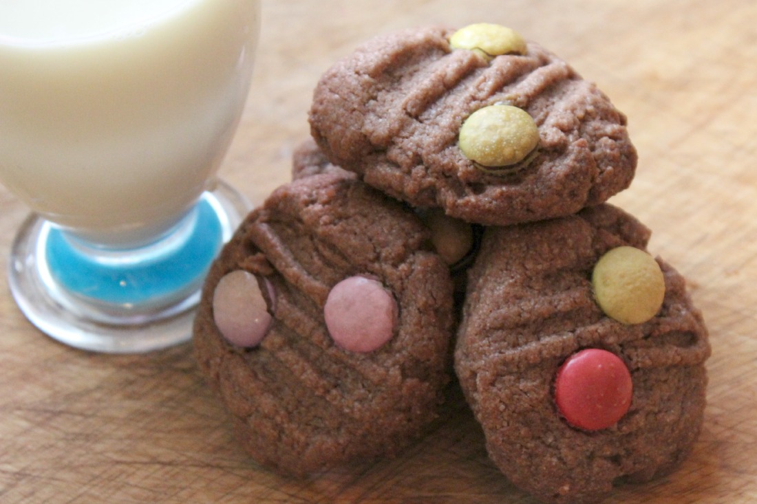 chocolate smartie cookies