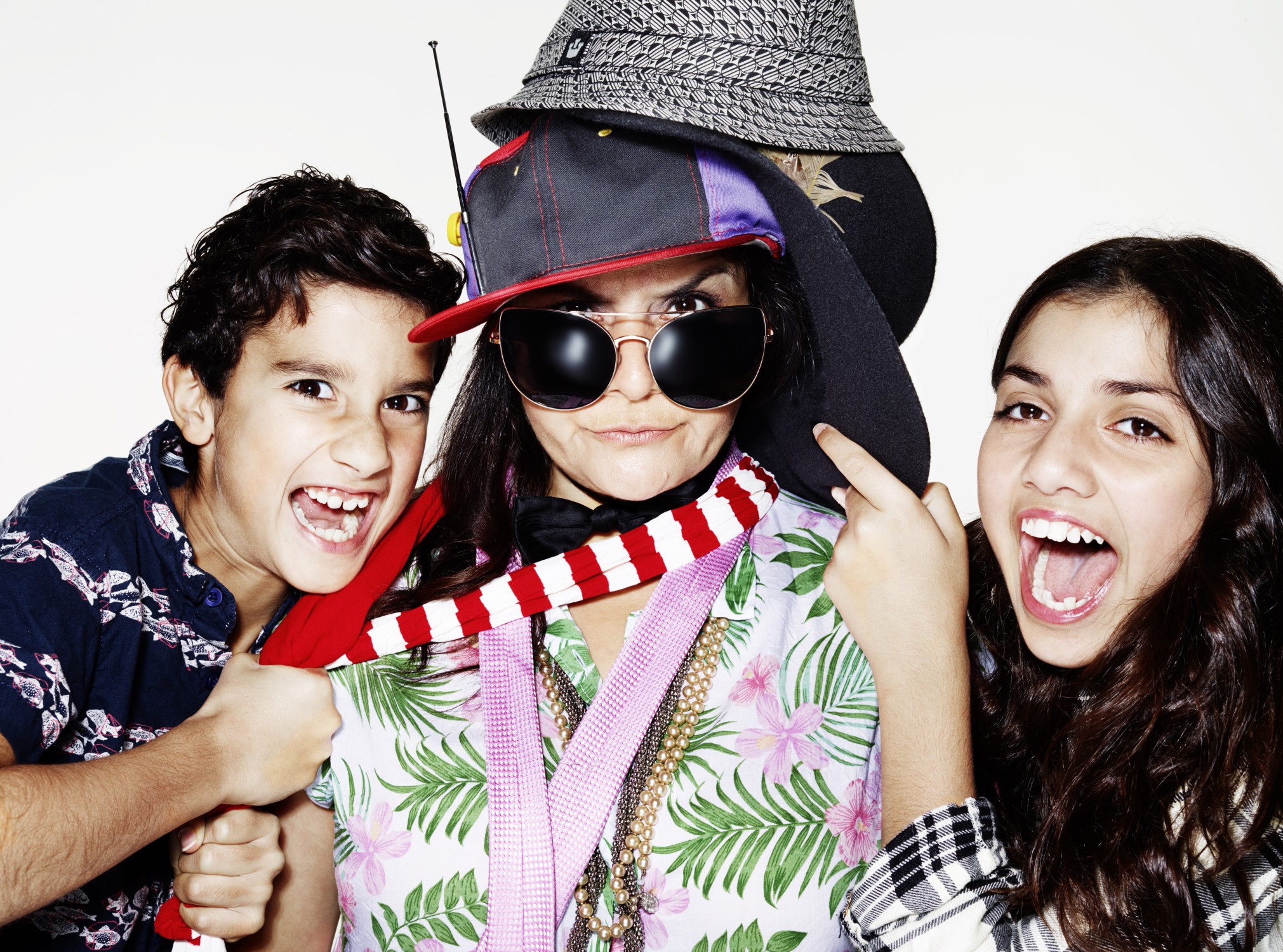 Eastenders star Nina Wadia and her two children, daughter Tia aged 12, and son Aidan, aged 9