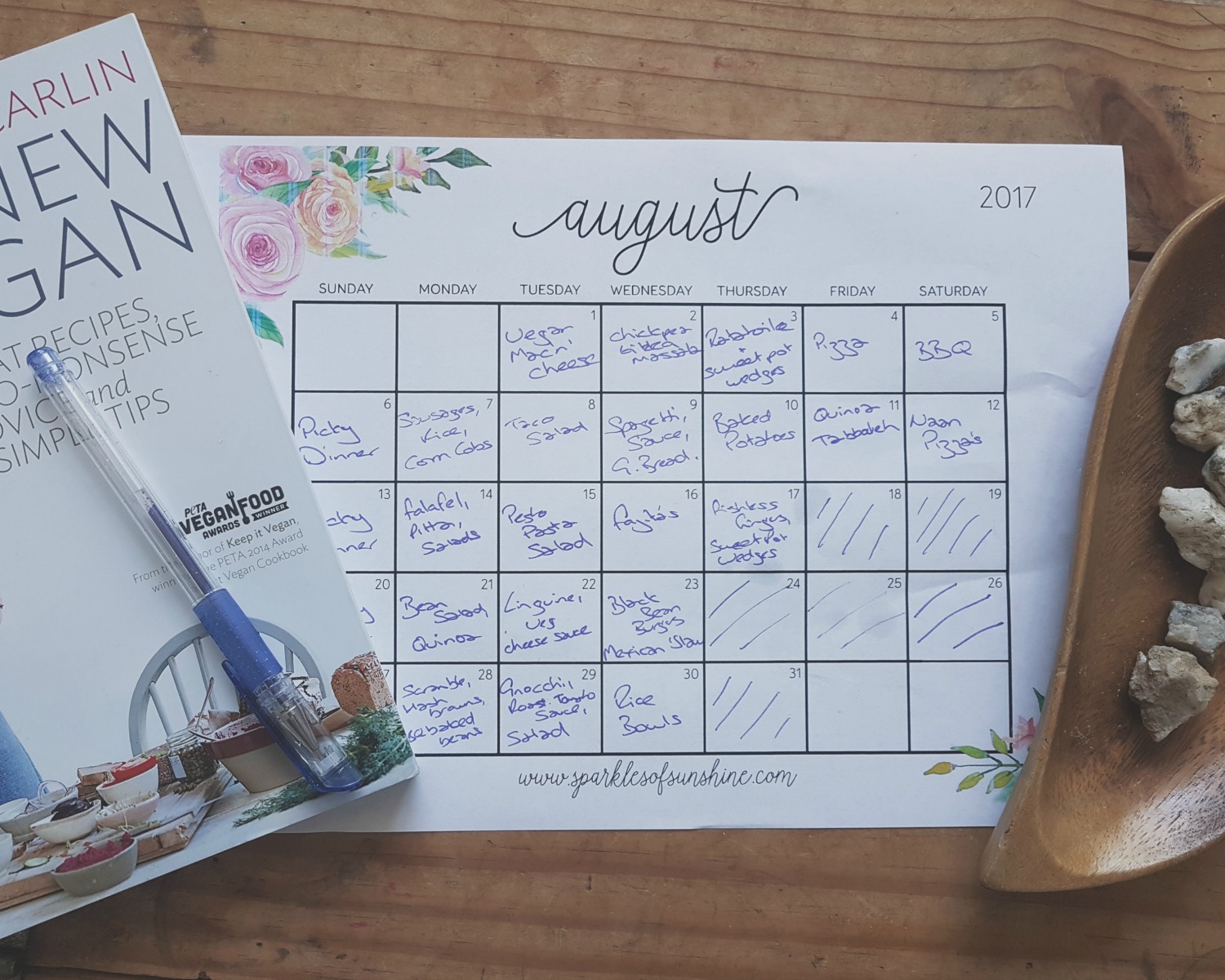 A family meal plan for August