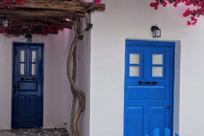 closed blue door